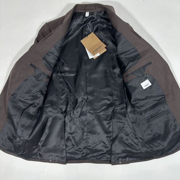 Burberry Runway Size 6 Wool Brown Blazer Jacket Silk Scarf Detail NWT $2,550 - Picture 4 of 14